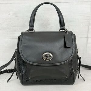 Coach Faye Backpack Black Pebbled Leather Convertible Crossbody Bag F30525 NEW